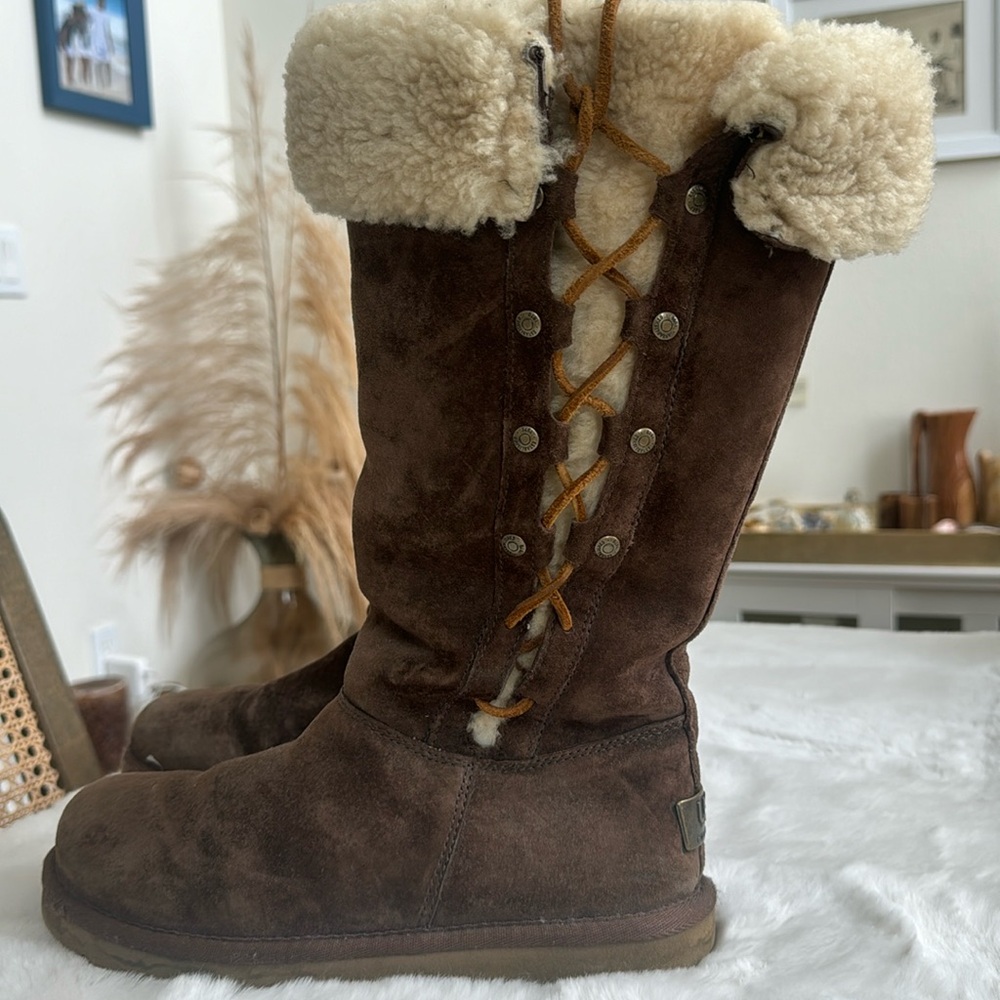 UGG Dark Brown Sheepskin Boots. Great condition!